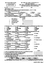 Đề kiểm tra chất lượng học kì I môn Tiếng Anh Lớp 9 (Thí điểm) - Mã đề TĐ-8901 - Năm học 2018-2019 - Sở giáo dục và đào tạo Bắc Giang